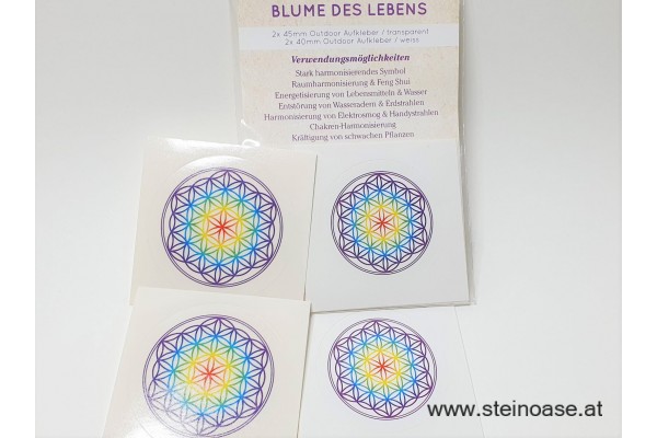 4 x Aufkleber Blume des Lebens 40+45 mm